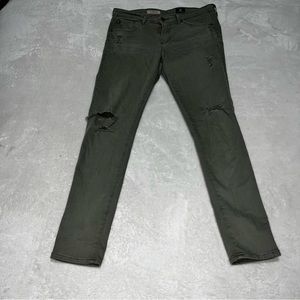 Women’s Ag Adriano Goldschmied Green The Legging Ankle Skinny Jeans Size 27 X 29